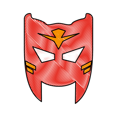 Colorful mask costume doodle over white background vector illustrationのイラスト素材