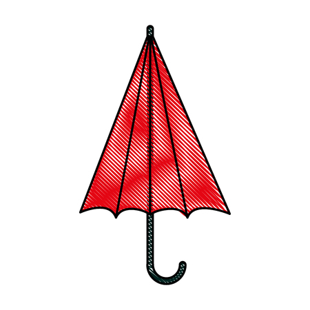 Colorful umbrella doodle over white background vector illustrationのイラスト素材