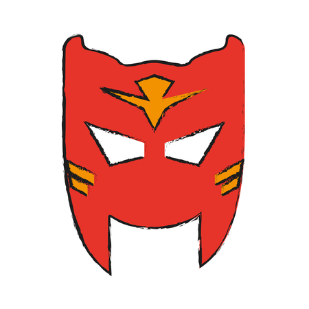 Colorful mask costume doodle over white background vector illustrationのイラスト素材