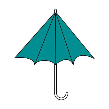 flat line monocromatic  umbrella over white  background vector illustrationのイラスト素材