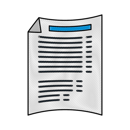 Colorful document doodle over white background vector illustrationのイラスト素材