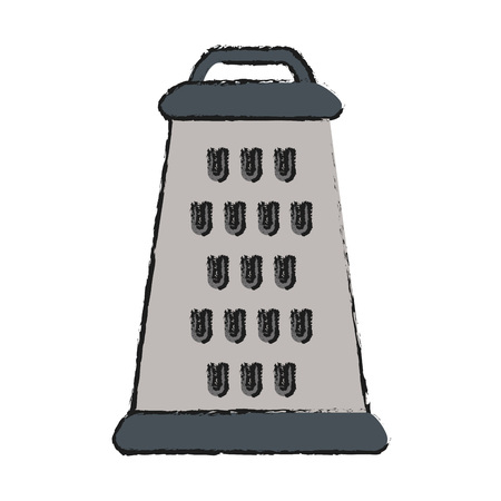 Colorful box grater doodle over white background vector illustrationのイラスト素材