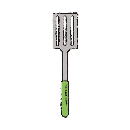 Colorful turner spatula doodle over white background vector illustrationのイラスト素材