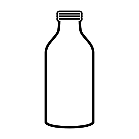 Black flat line bottle design over white background vector illustrationのイラスト素材