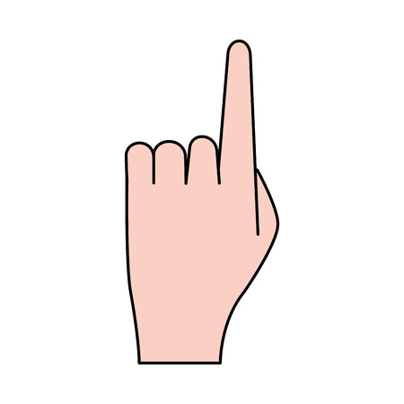 Flat line monocromatic hand over white background vector illustrationのイラスト素材