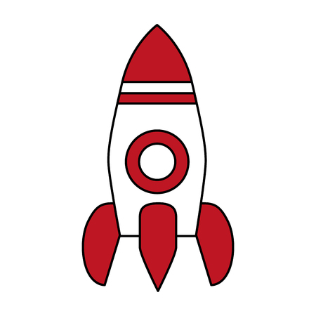 Flat line monochromatic rocket over white background vector illustrationのイラスト素材
