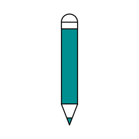 Flat line monochromatic pencil over white background vector illustration.のイラスト素材