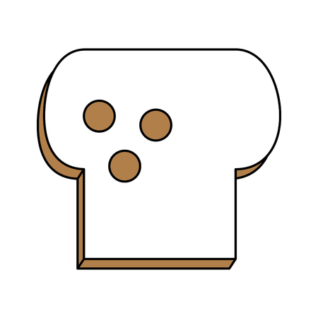 Flat line monochromatic toast  over white background vector illustrationのイラスト素材