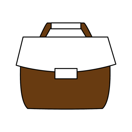 Flat line monocromatic briefcase over white background vector illustrationのイラスト素材