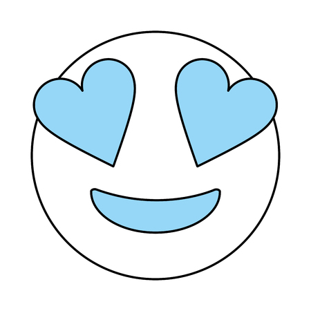cartoon face in love icon Emoticon caricature and character theme Isolated design Vector illustrationのイラスト素材