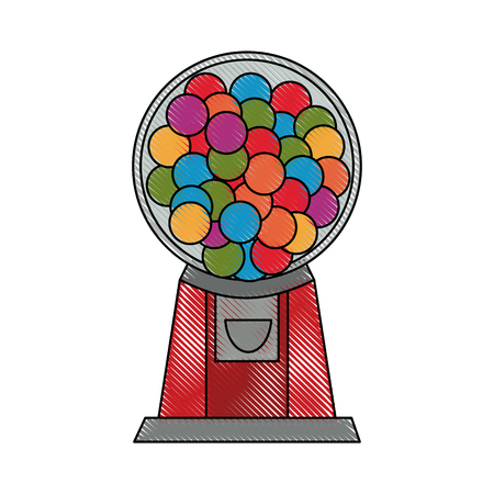Candy machine of sweet sugar and dessert theme Isolated design Vector illustrationのイラスト素材