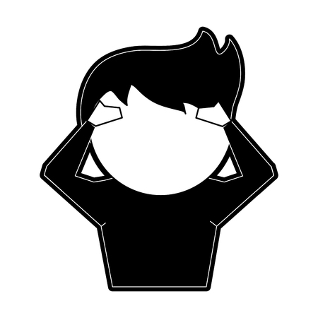 Man confused cartoon icon vector illustration graphic designのイラスト素材
