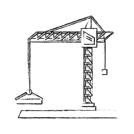Construction crane tower icon vector illustration graphic designのイラスト素材