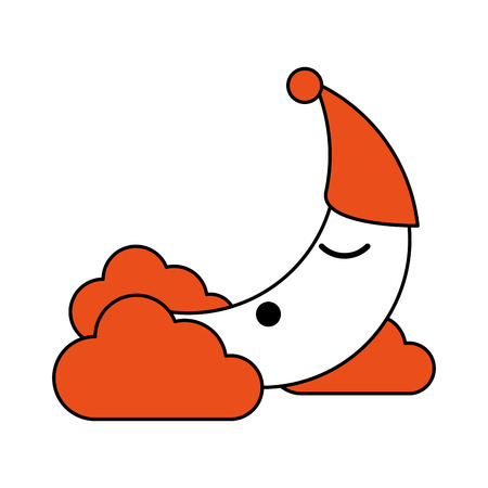 Moon and clouds cartoon icon vector illustration graphic designのイラスト素材