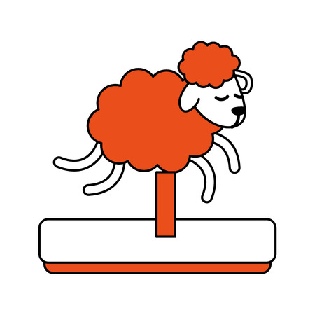 Sheep running cartoon icon vector illustration graphic designのイラスト素材