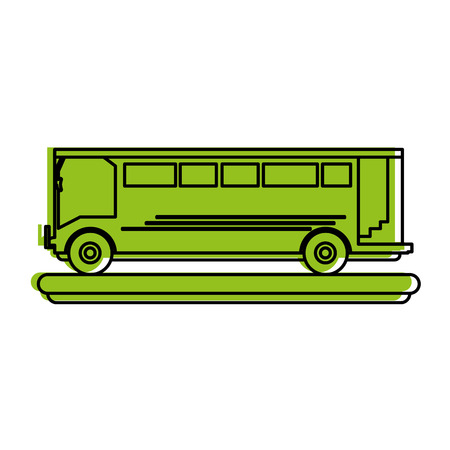bus sideview icon image vector illustration design  green colorのイラスト素材