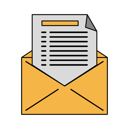 open message envelope with outcoming document icon image vector illustration designのイラスト素材