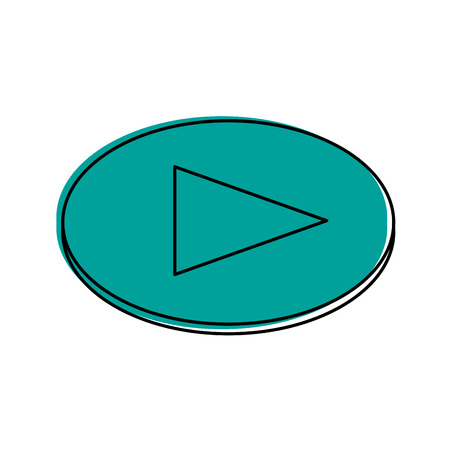 circle frame and play icon image vector illustration design  blue colorのイラスト素材