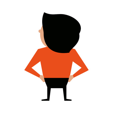 man with hands on hips cartoon backside icon image vector illustration designのイラスト素材