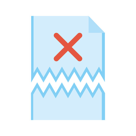 x error teared paper icon image vector illustration designのイラスト素材