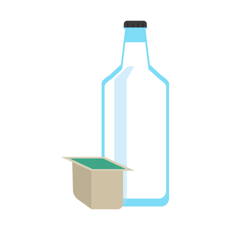 milk bottle and box icon image vector illustration designのイラスト素材
