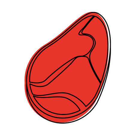 steak beef food icon image vector illustration design red colorのイラスト素材