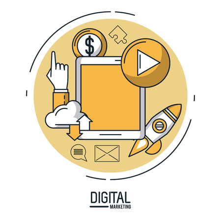 Digital marketing and advertising infographic over white background vector illustrationのイラスト素材