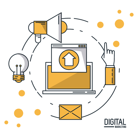 Digital marketing and advertising infographic over white background vector illustrationのイラスト素材