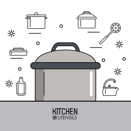 Kitchen utensils infographic over white background vector illustrationのイラスト素材