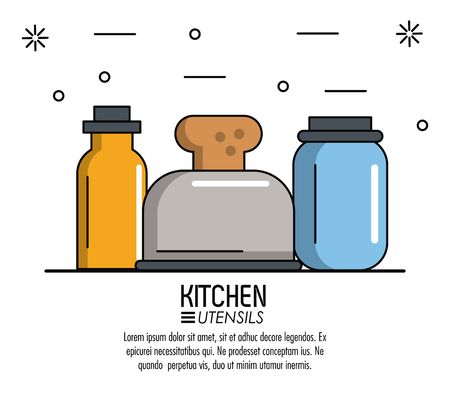 Kitchen utensils infographic over white background vector illustrationのイラスト素材