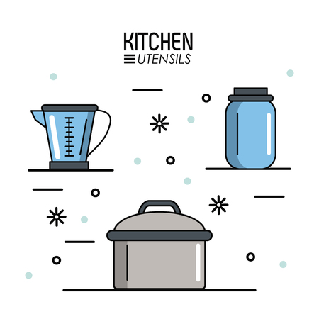 Kitchen utensils infographic over white background vector illustrationのイラスト素材