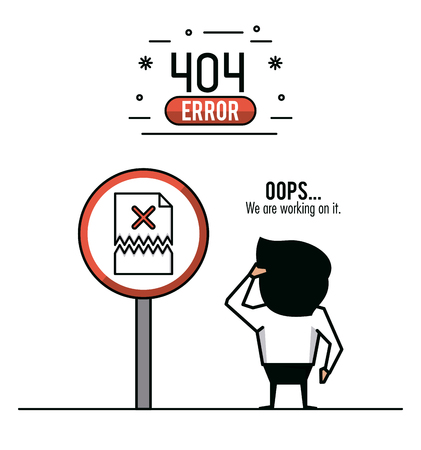 Error 404 infographic over white background vector illustration graphic designのイラスト素材