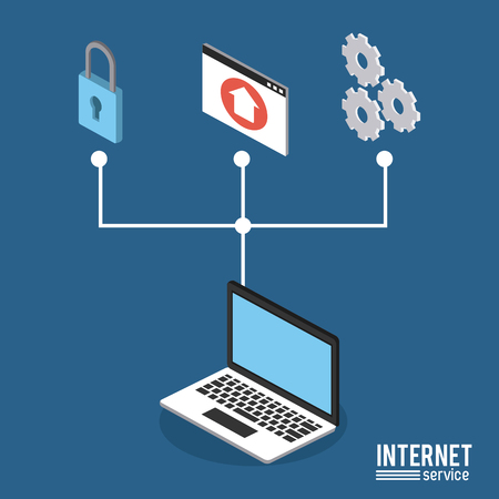 Internet service infographic over white background vector illustration graphic designのイラスト素材