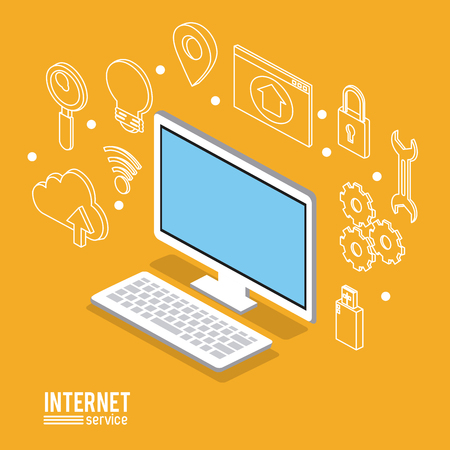 Internet service infographic over white background vector illustration graphic designのイラスト素材