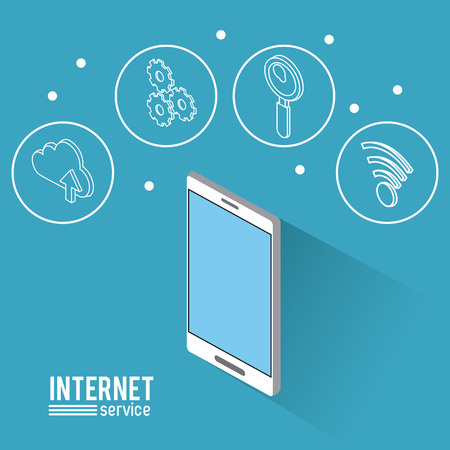 Internet service infographic over white background vector illustration graphic designのイラスト素材