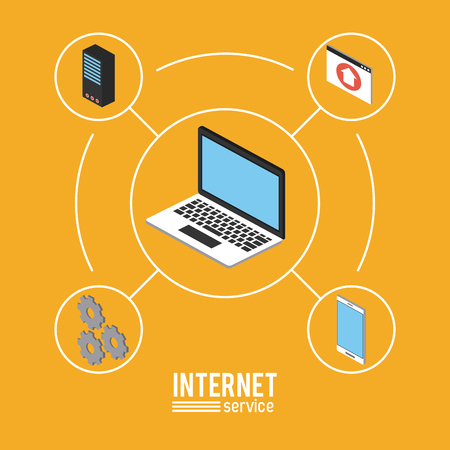 Internet service infographic over white background vector illustration graphic designのイラスト素材