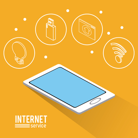 Internet service infographic over white background vector illustration graphic designのイラスト素材