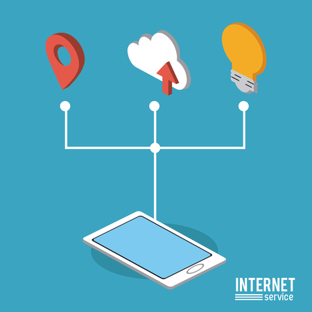 Internet service infographic over white background vector illustration graphic designのイラスト素材