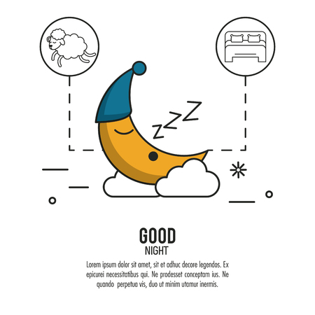 Sweet dreams and good sleep infographic over white background vector illustration graphic designのイラスト素材