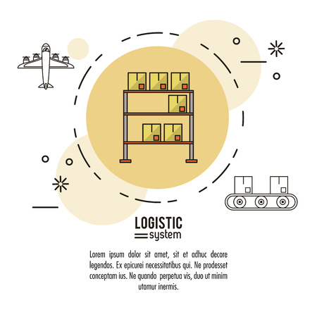Logistic and delivery system infographic over white background vector illustration graphic designのイラスト素材