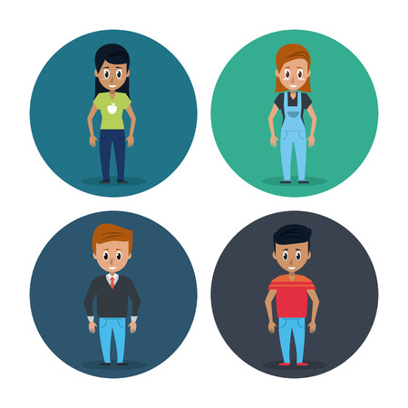 Women young men caatoon icon vector illustration graphic designのイラスト素材