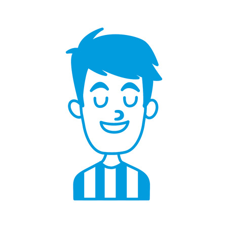 Man smiling with eyes closed icon vector illustration graphic designのイラスト素材