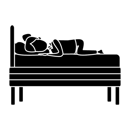 Sleeping in bed icon vector illustration graphic designのイラスト素材