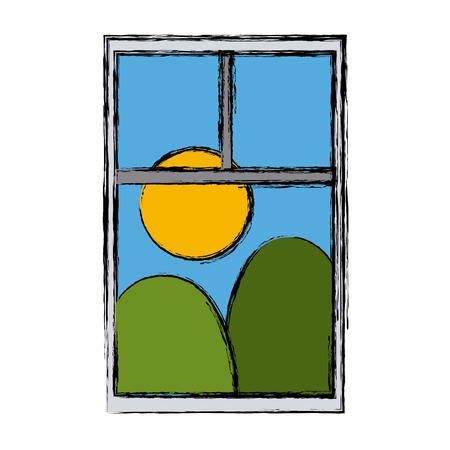 Cityscape window view icon vector illustration graphic designのイラスト素材