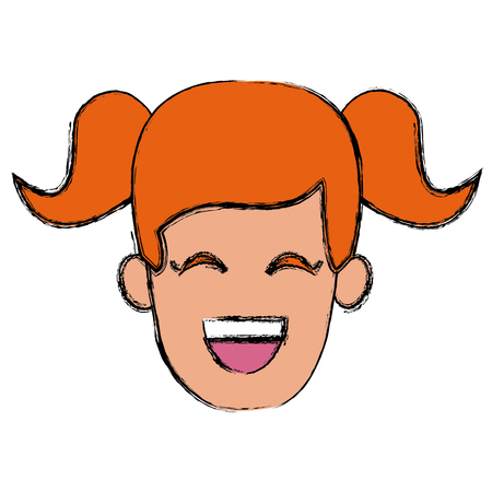Woman smiling with eyes closed icon vector illustration graphic designのイラスト素材