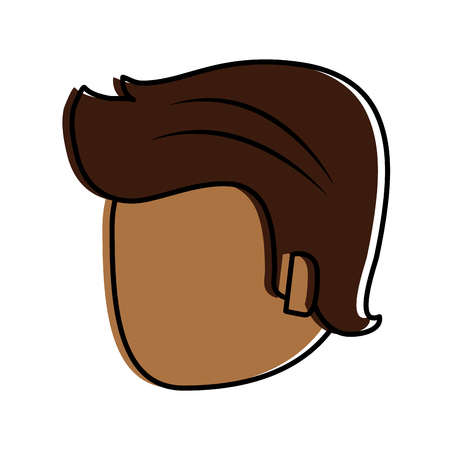 man avatar with dark skin young adult wearing yellow sweater icon image vector illustration designのイラスト素材