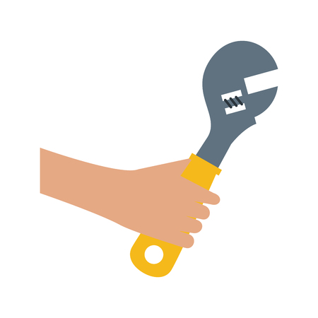 hand holding wrench tool icon image vector illustration designのイラスト素材