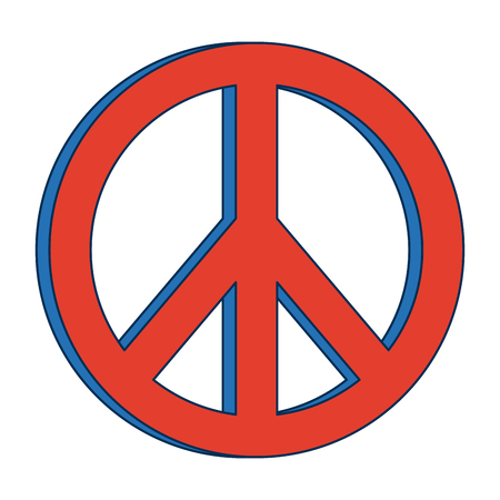 hippie peace love circle button element symbol vector illustrationのイラスト素材