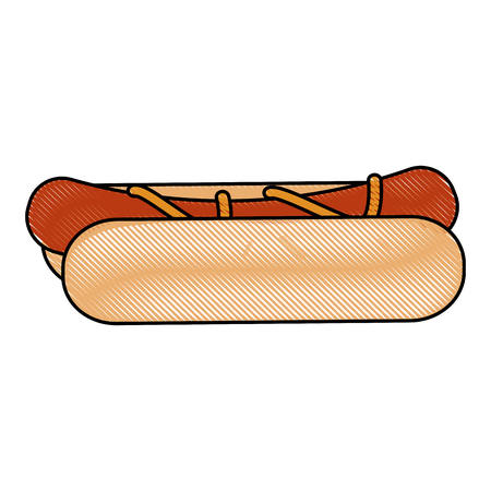 Hot dog fast food iconのイラスト素材