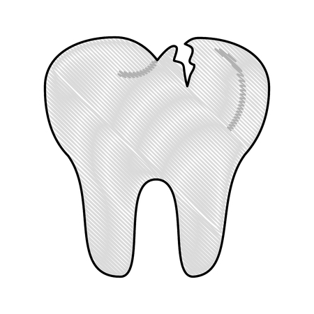 Tooth broken graphic design.のイラスト素材